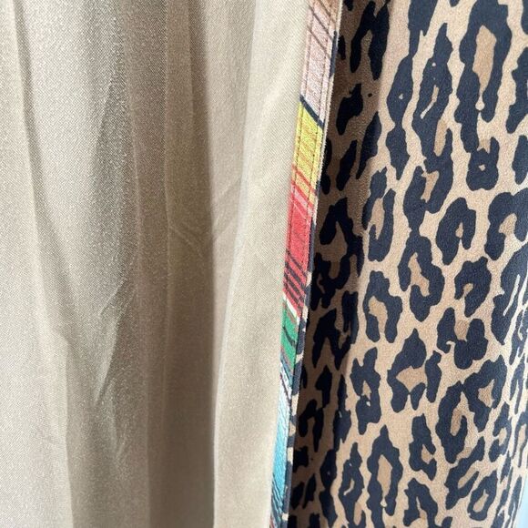 Fashion Express Women’s Chevron Leopard Print Flare Sleeve Duster Jacket Small - Picture 10 of 17